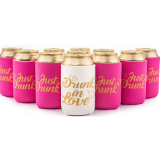 Can Cooler Set - Just Drunk Pink and Drunk in Love White (11 pack)